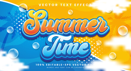 Summer time editable text effect Template with summer season event