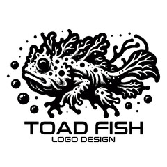 Toad Fish Vector Logo Design