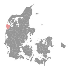 Lemvig Municipality map, administrative division of Denmark. Vector illustration. - obrazy, fototapety, plakaty
