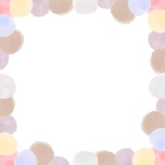 Abstract Pastel Color Splashes Frame on a awhite Background