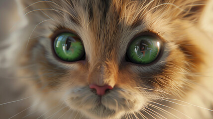 ginger cat with green eyes