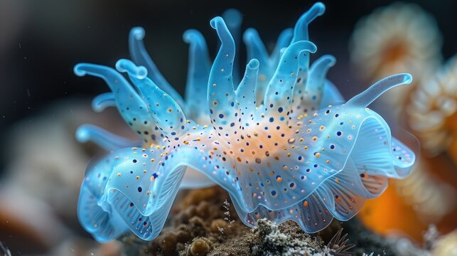 A Blue Dragon Nudibranch (Pteraeolidia semperi) that was found on the backwall of Molokini Crater, offshore of Maui; Molokini Crater, Maui, Hawaii, United States of America