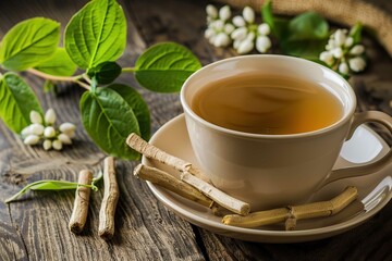 Ashwagandha tea, herbal drink - obrazy, fototapety, plakaty