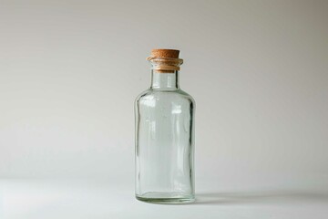 vintage glass bottle, isolated on gray