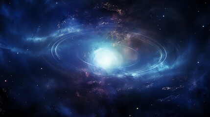 Capture the cosmic beauty of an aerial view with intricate details of swirling galaxies and distant stars, set against a vast expanse of space Utilize digital rendering techniques to bring this celest