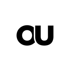 Letter O and U, OU logo design template. Minimal monogram initial based logotype.