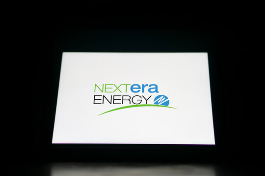 Dhaka, Bangladesh- 24 Apr 2024: NextEra Energy logo is displayed on ipad.
