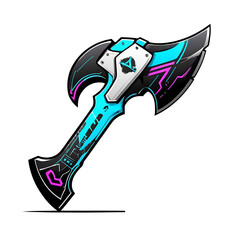 ax with cyberpunk logo