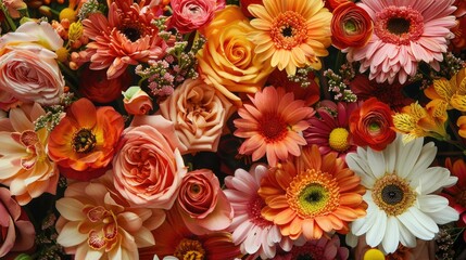 Beautiful bouquet of flowers - obrazy, fototapety, plakaty