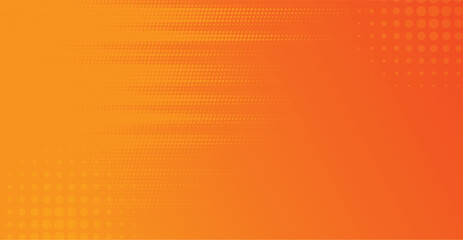 Abstract yellow and orange halftone background with lighting element vector for presentation design