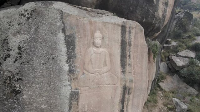 Majestic Buddha Carving Statue in Jahanabad, Swat Valley, Pakistan