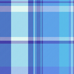 Colour seamless pattern background, styled plaid fabric vector. Graceful tartan texture check textile in cyan and indigo colors.