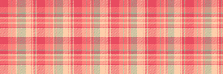 T-shirt seamless textile texture, royal check background fabric. Fibre pattern vector tartan plaid in red and orange colors.
