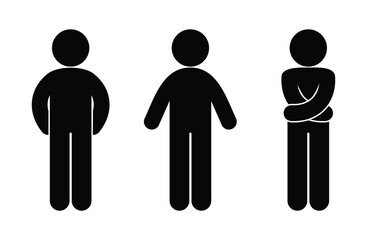 man icon, stick figure people isolated silhouette