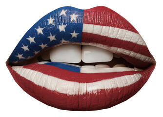 USA flag lips