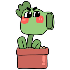 Peashooter in pot