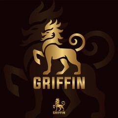 Abstract griffin mythical logo design vector