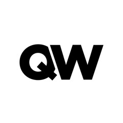 Letter Q and W, QW logo design template. Minimal monogram initial based logotype.