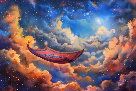 Flying Carpet in a Starry Sky