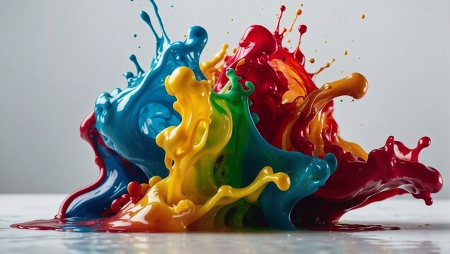 Color liquid ink splash abstract background