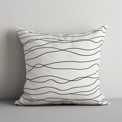 Pillow in with black lines on white background