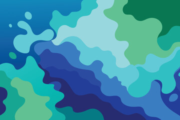 Abstract watercolor paint background by teal color blue and green with liquid fluid texture for background vector