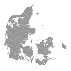 Odder Municipality map, administrative division of Denmark. Vector illustration.
