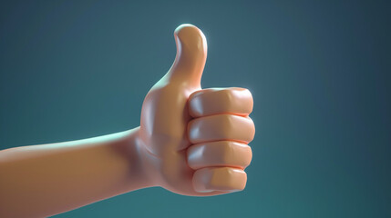 Thumbs Up Emoji A thumbs-up emoji depicting a hand giving a positive gesture commonly used to convey approval agreement or satisfaction with a message or situation.