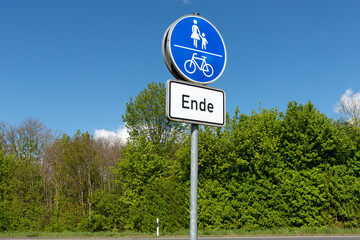Verkehrsschild, Gemeinsamer Fuß- und Radweg Ende