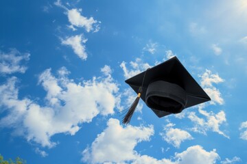 Graduation hat in the sky.