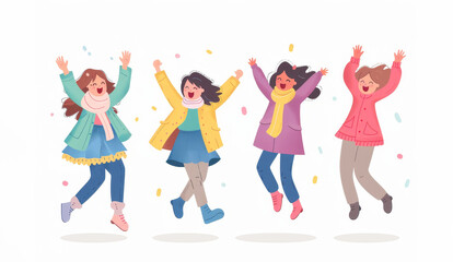 Obraz premium Hand drawn collection of black and white floral doodle elements