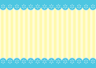 レース風の水色と黄色の背景ベクターイラスト（横）