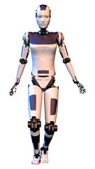 Fototapeta premium 3D Rendering Female Robot on White
