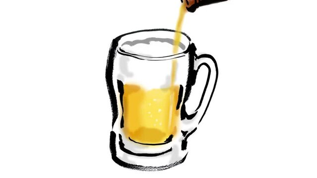 ビールが注がれるモーションアニメーション動画背景素材
