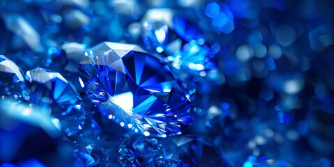 Sapphire Depths: Abstract Blue Gemstone Texture - obrazy, fototapety, plakaty