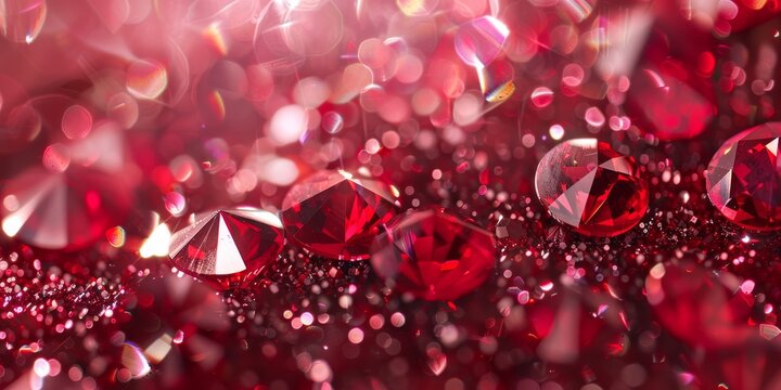 Ruby Red Elegance: Sparkling Gemstone Close-up