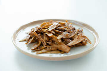 A dish of Braised bamboo shoots