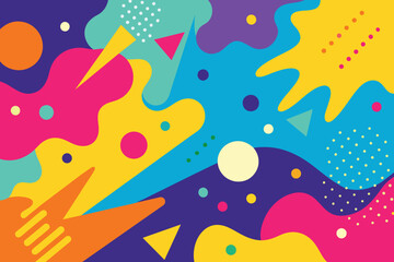 Abstract pop art color paint splash pattern background. Memphis geometry background vector design