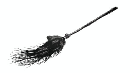 Black broommonochrome broomstick traditional Halloween