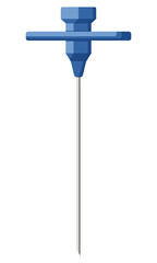Medical equipment, Jamshidi Bone Marrow Aspiration Intraosseous needle is a specialized needle used to gain access into the bone marrow. Flat design.