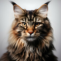 Portrait of a beautiful Maine Coon cat. Studio shot.