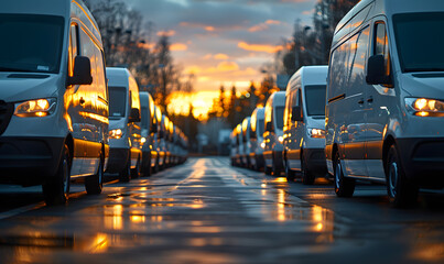 White vans in a row
 - Powered by Adobe