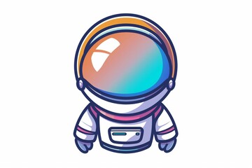 Obraz na płótnie Canvas Colorful and playful cartoon astronaut illustration with a cute and cheerful character in a vibrant space suit and helmet