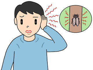 病気・疾病のイラスト - 耳鳴り・聴力障害・聴覚障害