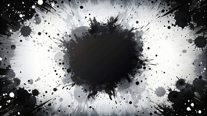Black and white splash abstract background  - obrazy, fototapety, plakaty