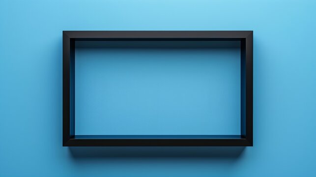 Blue empty quote box with black frames for copy spase text