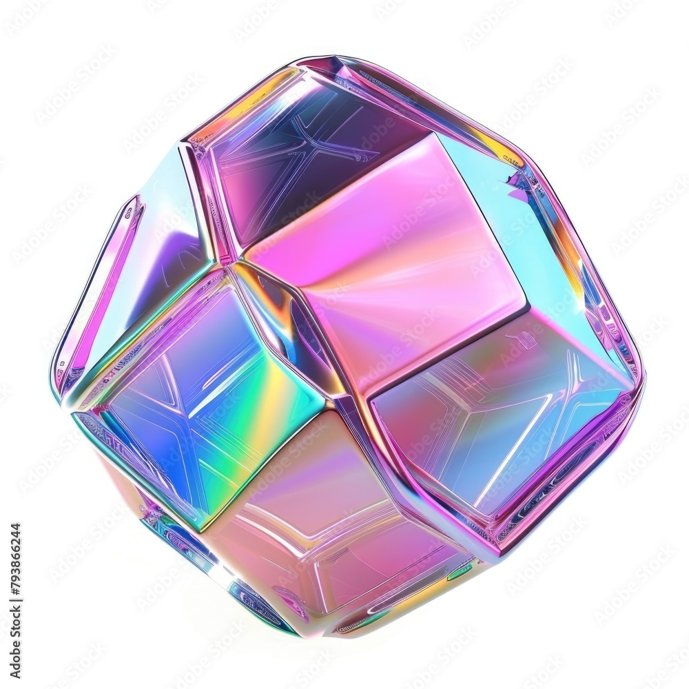 Poster puzzle cube with a smooth iridescent finish