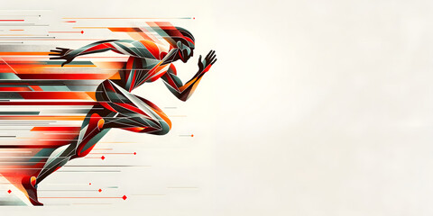 Peak Performance - Accelerated Runner in Abstract Athletic Artwork
