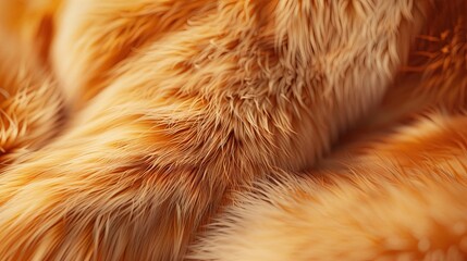Fototapeta premium Warm Peach Hue Animal Fur Close-Up Texture