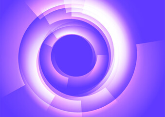 Vivid violet glowing tech abstract concept round swirl background. Vector design